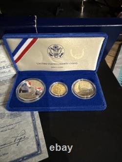 Ensemble commémoratif de 3 pièces de la Statue de la Liberté de 1986 - 50C, 1$, 5$ en or