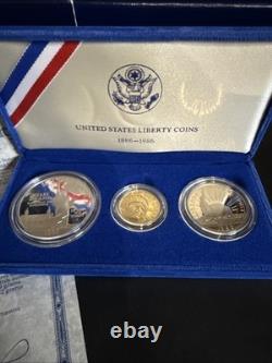 Ensemble commémoratif de 3 pièces de la Statue de la Liberté de 1986 - 50C, 1$, 5$ en or