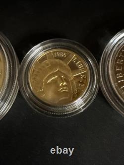 Ensemble commémoratif de 3 pièces de la Statue de la Liberté de 1986 - 50C, 1$, 5$ en or