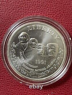 Ensemble commémoratif de 3 pièces de monnaie du Mont Rushmore 1991