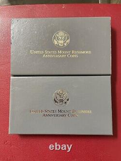 Ensemble commémoratif de 3 pièces de monnaie du Mont Rushmore 1991