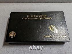 Ensemble commémoratif de 3 pièces en édition limitée du général 5 étoiles de 2013 : 5 dollars en or, 1 dollar en argent et 50 cents en plaqué.