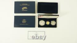 Ensemble commémoratif de 3 pièces en proof de l'Aigle à tête blanche 2008 avec un dollar en or de 5 $ et un dollar en argent OGP