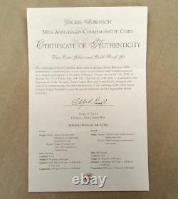 Ensemble commémoratif de pièces en or de 5 $ et en argent de 1 $ de Jackie Robinson 1997 XCCP554