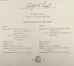 Ensemble commémoratif de pièces en or de 5 $ et en argent de 1 $ de Jackie Robinson 1997 XCCP554