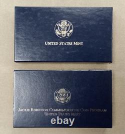 Ensemble commémoratif de pièces en or de 5 $ et en argent de 1 $ de Jackie Robinson 1997 XCCP554