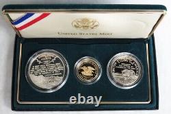 Ensemble commémoratif de preuve de 3 pièces en or et argent de la guerre civile de 1995 OGP