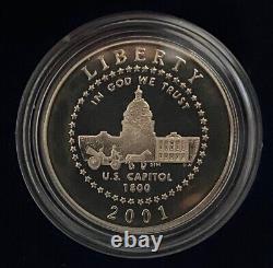 Ensemble commémoratif de preuves du centre des visiteurs du Capitole de 2001 - Or 5 $, argent 1 $, nickel 50 ¢