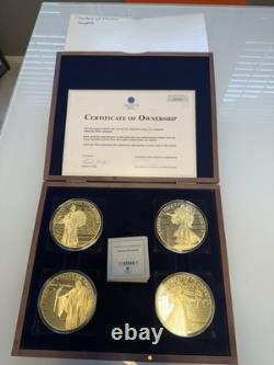 Ensemble commémoratif des pièces plaquées 24K de 70 mm des chartes de liberté de la Monnaie Américaine