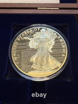 Ensemble commémoratif des pièces plaquées 24K de 70 mm des chartes de liberté de la Monnaie Américaine