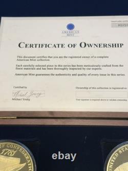 Ensemble commémoratif des pièces plaquées 24K de 70 mm des chartes de liberté de la Monnaie Américaine