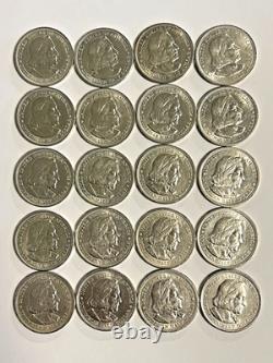 Ensemble de 20 pièces en argent commémoratives de 50 cents de l'Exposition colombienne de 1893