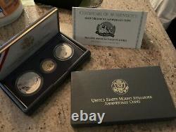 Ensemble de 3 pièces commémoratives de la Monnaie des États-Unis de Mount Rushmore de 1991.