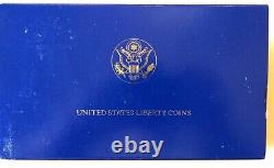 Ensemble de 3 pièces de monnaie de la Liberté des États-Unis de 1986 avec un certificat d'authenticité (S1)