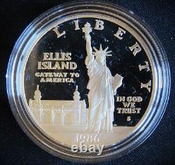 Ensemble de 3 pièces de monnaie de la Liberté des États-Unis de 1986 avec un certificat d'authenticité (S1)