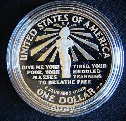 Ensemble de 3 pièces de monnaie de la Liberté des États-Unis de 1986 avec un certificat d'authenticité (S1)