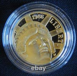 Ensemble de 3 pièces de monnaie de la Liberté des États-Unis de 1986 avec un certificat d'authenticité (S1)