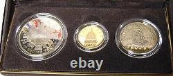 Ensemble de 3 pièces de monnaie du Congrès 1989 Proof 5 $ en or, en argent et en demi-dollar en alliage