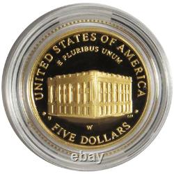 Ensemble de 3 pièces en argent prouvé de 2001, or, Centre des visiteurs du Capitole des États-Unis, boîte, OGP et COA