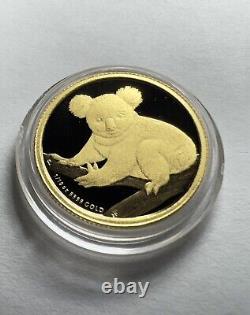 Ensemble de 3 pièces en or et en argent koala australien 2009 avec boîte d'origine/COA seulement 1000 exemplaires frappés