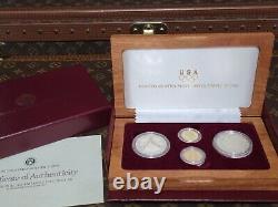 Ensemble de 4 pièces commémoratives des Jeux olympiques de 1988 en or et en argent, preuve non circulée (UNC) de 5 $ et 1 $