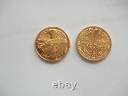 Ensemble de 4 pièces de monnaie de la Constitution de 1987, en or et en argent, à la fois épreuve et non circulée, dans une boîte/COA.