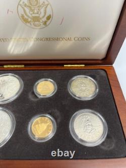 Ensemble de 6 pièces du Congrès des États-Unis de 1989 avec boîte et certificat d'authenticité