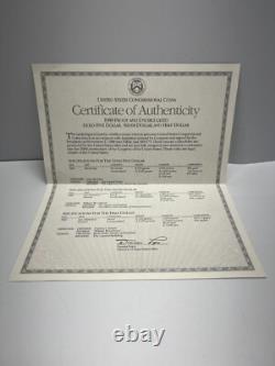 Ensemble de 6 pièces du Congrès des États-Unis de 1989 avec boîte et certificat d'authenticité