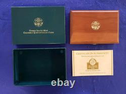 Ensemble de 6 pièces en or, argent et métal plaqué, épreuve et non circulée de 5 $, 1 $ et 50 c pour le quincentenaire de Colomb de 1992