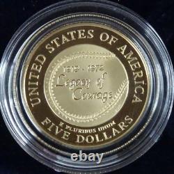 Ensemble de l'héritage de Jackie Robinson 1997-W, épingle en or de 5 $ de la Monnaie des États-Unis, patch, boîte OGP et COA