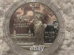 Ensemble de pièces Liberty des États-Unis de 1986 - Pièce en or de 5 $, pièce en argent de 1 $ et pièce en argent de 0,5 $ avec certificat d'authenticité et boîte