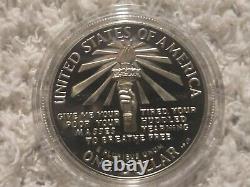 Ensemble de pièces Liberty des États-Unis de 1986 - Pièce en or de 5 $, pièce en argent de 1 $ et pièce en argent de 0,5 $ avec certificat d'authenticité et boîte