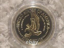 Ensemble de pièces Liberty des États-Unis de 1986 - Pièce en or de 5 $, pièce en argent de 1 $ et pièce en argent de 0,5 $ avec certificat d'authenticité et boîte