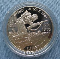 Ensemble de pièces commémoratives de la 50e anniversaire de la Seconde Guerre mondiale de 1991-1995 avec pièces en or de 5 $ et en argent de 1 $