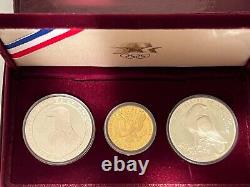 Ensemble de pièces commémoratives des Jeux olympiques de 1984 en or et argent, épreuve.