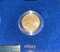 Ensemble de pièces de la Constitution de la Monnaie des États-Unis de 1987, pièce en dollar en argent et pièce de cinq dollars en or, certificat d'authenticité.