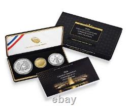Ensemble de pièces de monnaie 3-Coin de la plus grande génération 2024 en or de 5 $, en argent de 1 $ et en demi-dollar