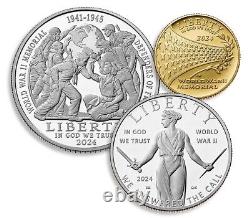 Ensemble de pièces de monnaie 3-Coin de la plus grande génération 2024 en or de 5 $, en argent de 1 $ et en demi-dollar
