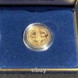 Ensemble de pièces de preuve de la Constitution de la Monnaie des États-Unis de 1987 ? Argent $ et Or cinq $ avec certificat d'authenticité.