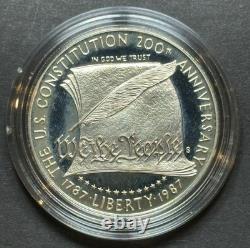 Ensemble de pièces de preuve de la Constitution des États-Unis de 1987 ! Nous, le peuple, 5 $ en or et 1 $ en argent