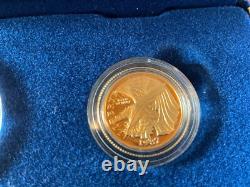 Ensemble de pièces en argent et en or de la Constitution de la Monnaie des États-Unis de 1987, avec certificat d'authenticité.