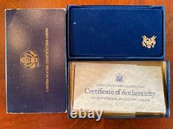 Ensemble de pièces en argent et en or de la Constitution de la Monnaie des États-Unis de 1987, avec certificat d'authenticité.