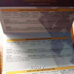 Ensemble de pièces en argent et or Purple Heart 2022 avec boîte et certificat d'authenticité