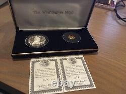 Ensemble de pièces en argent et or d'inauguration de George W. Bush 2001, boîte en feutre avec certificat d'authenticité, à voir.