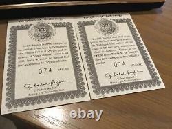 Ensemble de pièces en argent et or d'inauguration de George W. Bush 2001, boîte en feutre avec certificat d'authenticité, à voir.