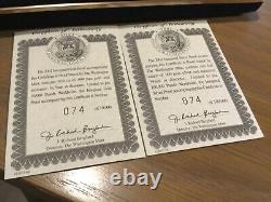 Ensemble de pièces en argent et or d'inauguration de George W. Bush 2001, boîte en feutre avec certificat d'authenticité, à voir.