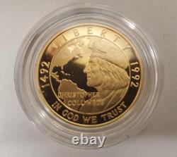 Ensemble de pièces en preuve de 3 pièces du quincentenaire de Christophe Colomb de la Monnaie des États-Unis de 1992 avec OGP et COA