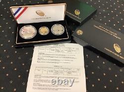 Ensemble de preuves commémoratives de 3 pièces de monnaie étoilées du Général 5 étoiles de 2013 - $5 en or, $1 en argent et 50 centimes en plaqué