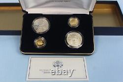 Ensemble de preuves commémoratives de 4 pièces des Jeux olympiques de 2002 en or et en argent avec certificat d'authenticité.
