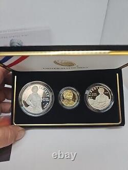 Ensemble de preuves de 3 pièces commémoratives Harriet Tubman 2024 avec coffret et certificat d'authenticité 24CR